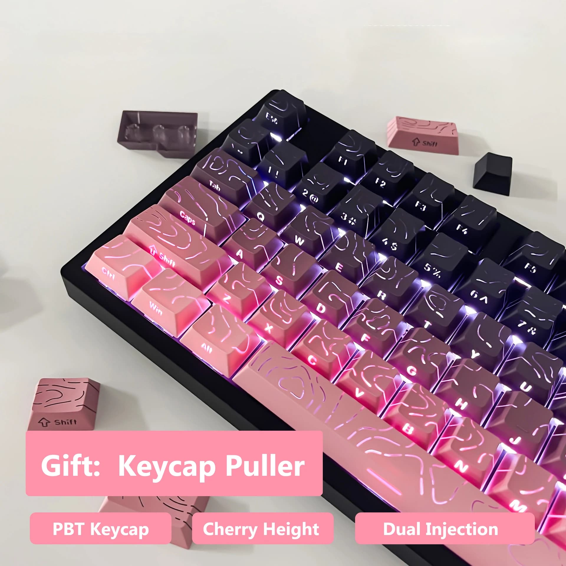 2026 New Cherry Height Keycap Side Print Double Injection Character Full Set of OEM Keyboard Covers Suitable for Mechanical Keyboard