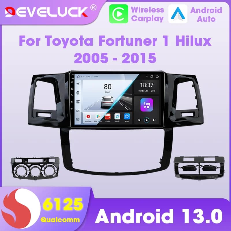 Android Auto Carplay Autoradio Per Toyota Fortuner 1 AN50 AN60 Hilux Revo Vigo 2005 - 2015 Multimediale Sistemi Intelligenti Stereo