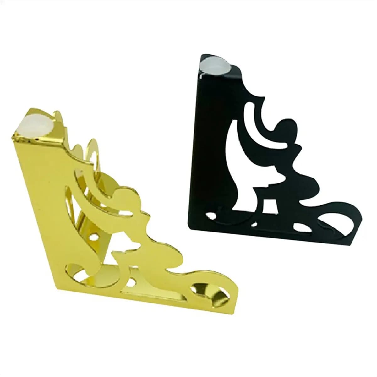 *WSFS 4 pezzi/set gambe per mobili in metallo piedi cavi per divano sedia tavolo armadio letto accessori fai da te piedi per mobili traforati, oro
