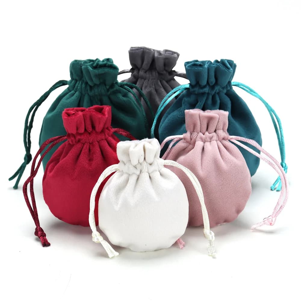 Drawstring Velvet Jewelry Packaging Bag Bracelet Earrings Ring Pendant Gift Storage Pouch Party Favor Jewelry Bag for Travel