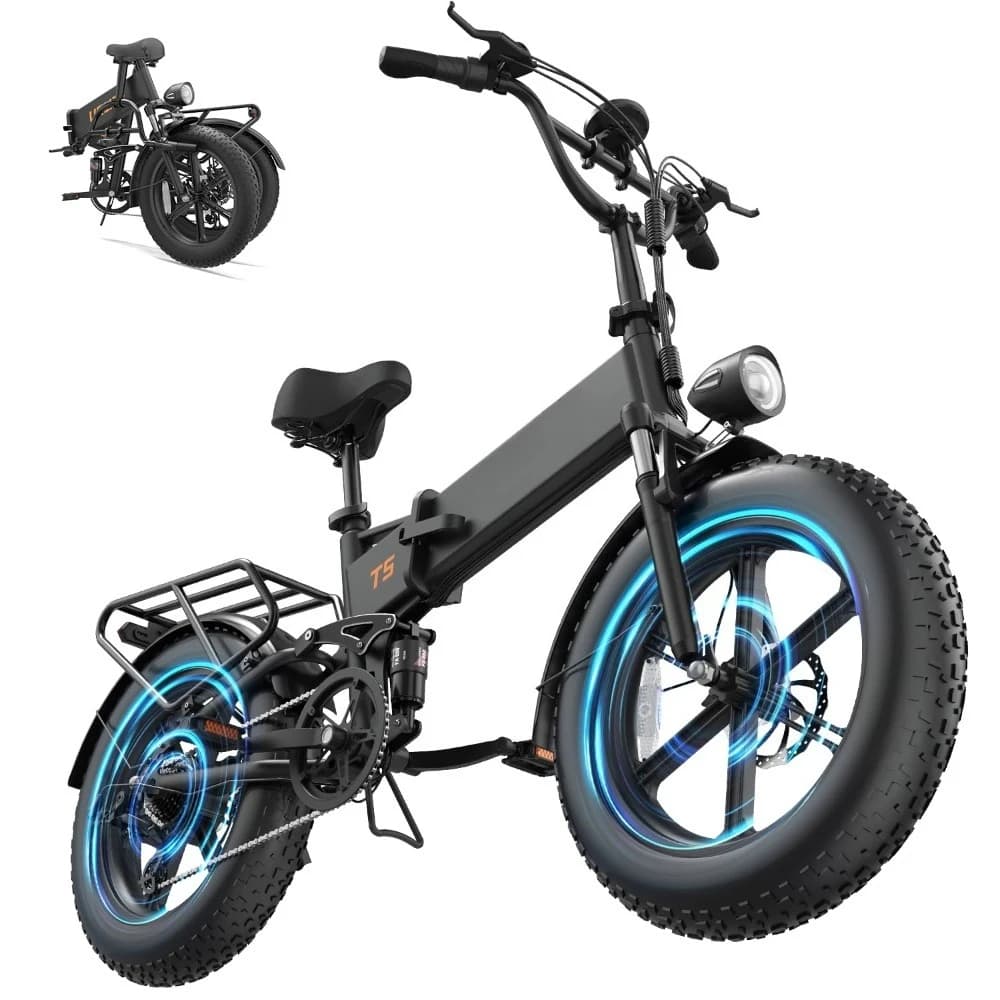 Bicicletta Elettrica Pieghevole per Adulti, 48V 13Ah, Pneumatici Fat 20"x4", Sospensione Completa Quad-Link, Luce LED, Personalizzabile