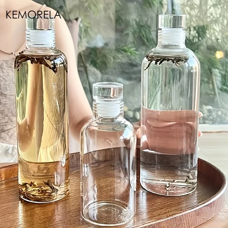 1PCS Clear Water Bottle 300/500/750ml Glass Sports Water Bottle Large Capacity with Leak-Resistant Features For Coffee Juice Tea