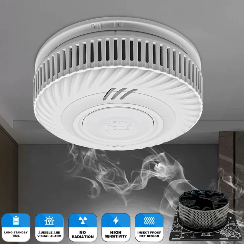 WiFi Tuya Smart Smoke Detector with Light Sound Warning Carbon Monoxide Detector Built-in 10 Year Battery For Home Safety Living