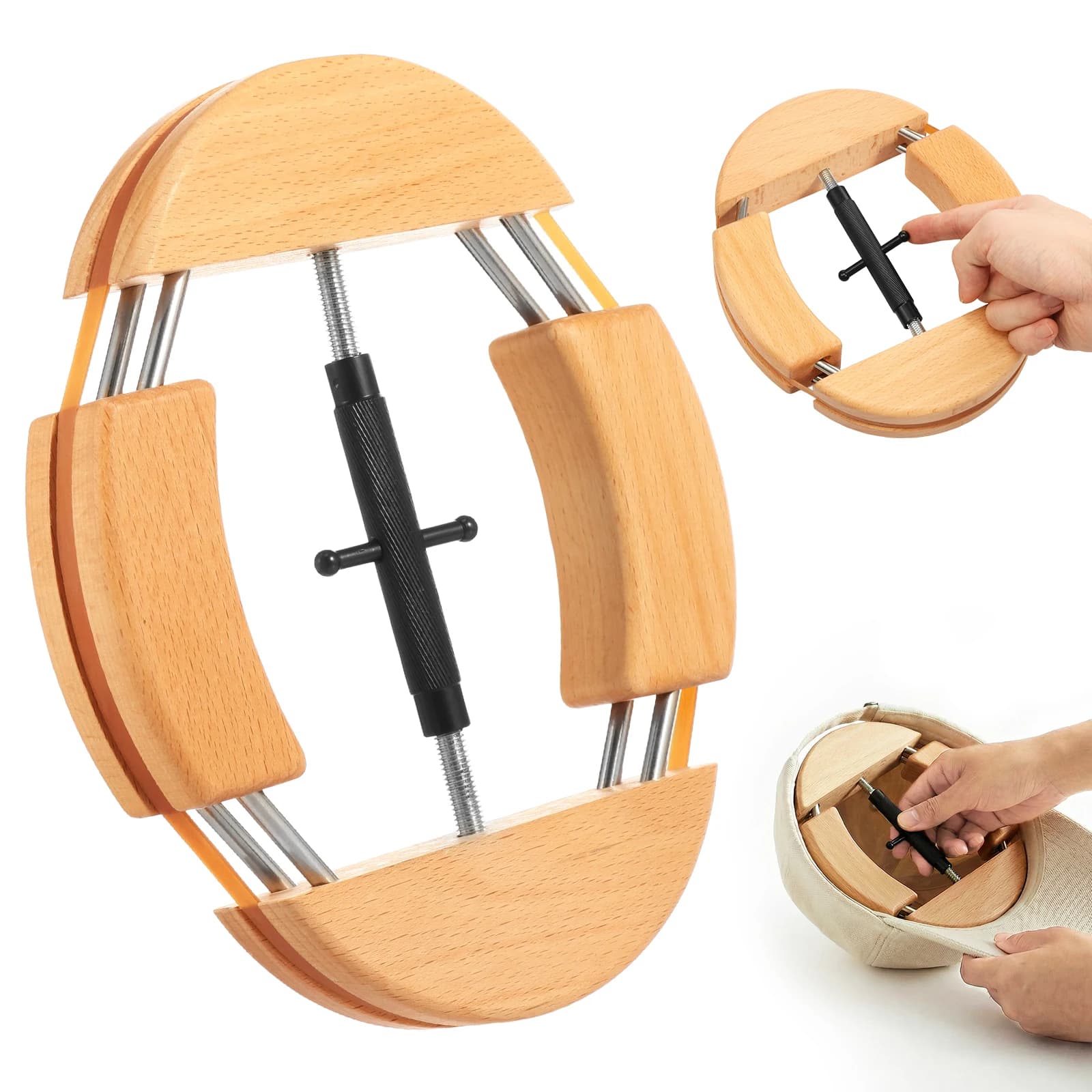2/4 Way Adjustable Wooden Hat Stretcher Cap Shape Maintainer Premium Fedora Hat Rack for Storage Cowboy Baseball Holder