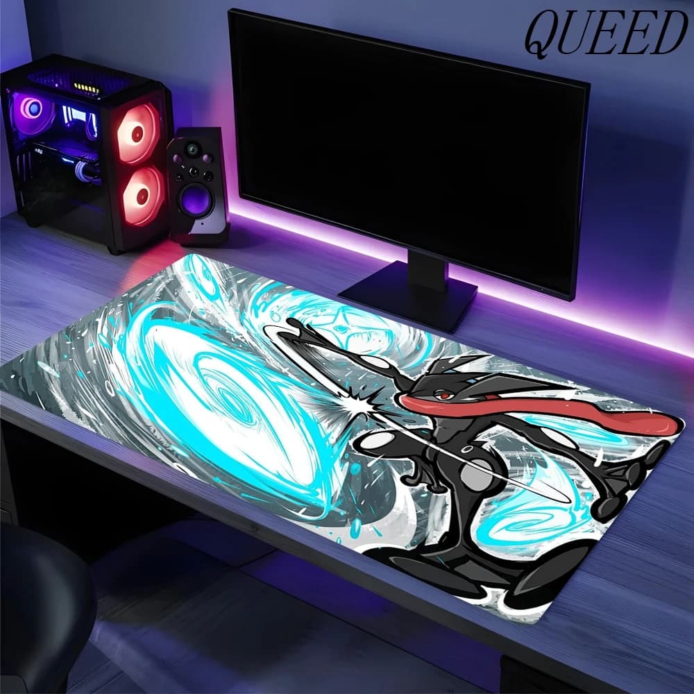 Tappetino da Gaming XXL per PC con Pikachu, Tappetino per Mouse e Tastiera, Tappeto da Scrivania XXL con Pokemon, Mousepad in Gomma Kawaii