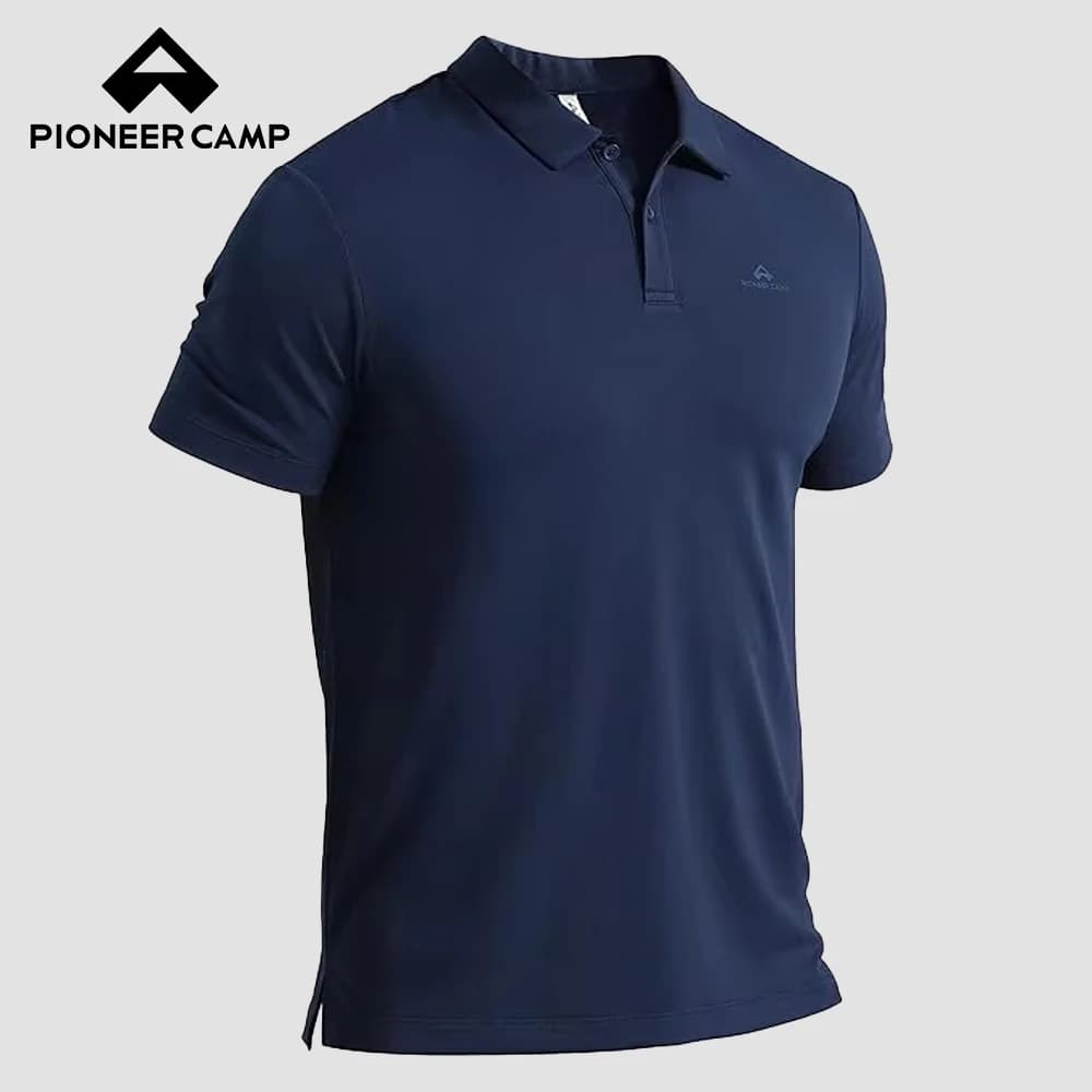 Pioneer Camp Polo da Golf da Uomo UPF 50+ ad Asciugatura Rapida, Magliette a Maniche Corte Traspiranti, Camicie da Lavoro con Colletto