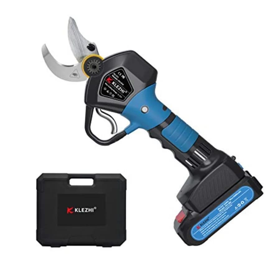 Professional Power Cordless Electric Scissors with 2 Rechargeable 2Ah Lithium Batteries Rechargeable by 2Ah of Replacement, Power Supply for Tree Coppers
