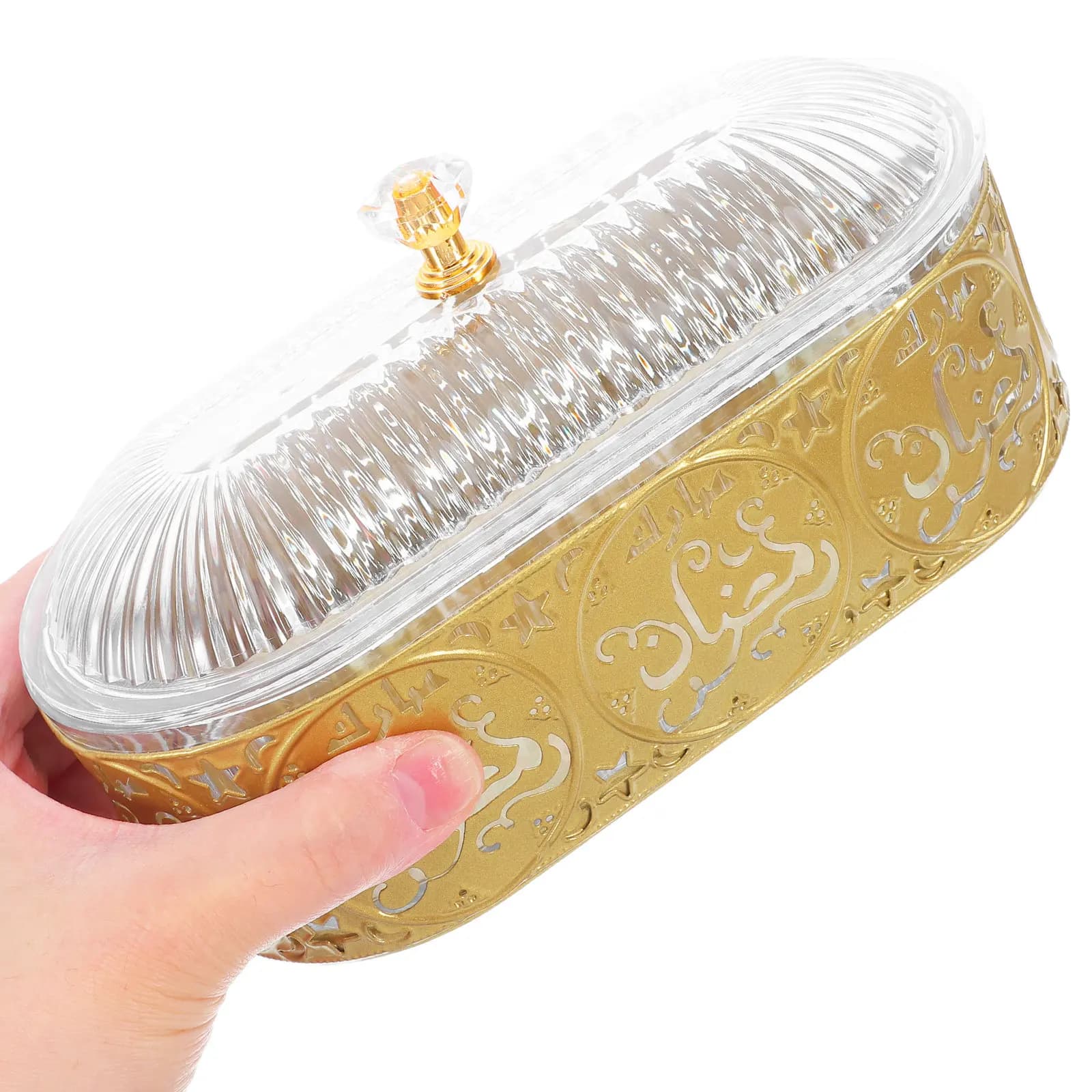 Vassoio Multifunzionale in Ferro per Dolci Eid, Piatto di Servizio per Feste Eid, Scatola per Dolciumi e Frutta Secca del Ramadan