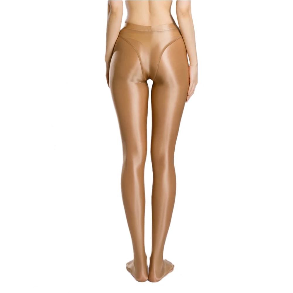 Sexy Women Thin Sheer See Through High Waist Sexy Tight Silk Shiny Pencil Pant Oil Glossy Candy Color Yoga Leggings Pants