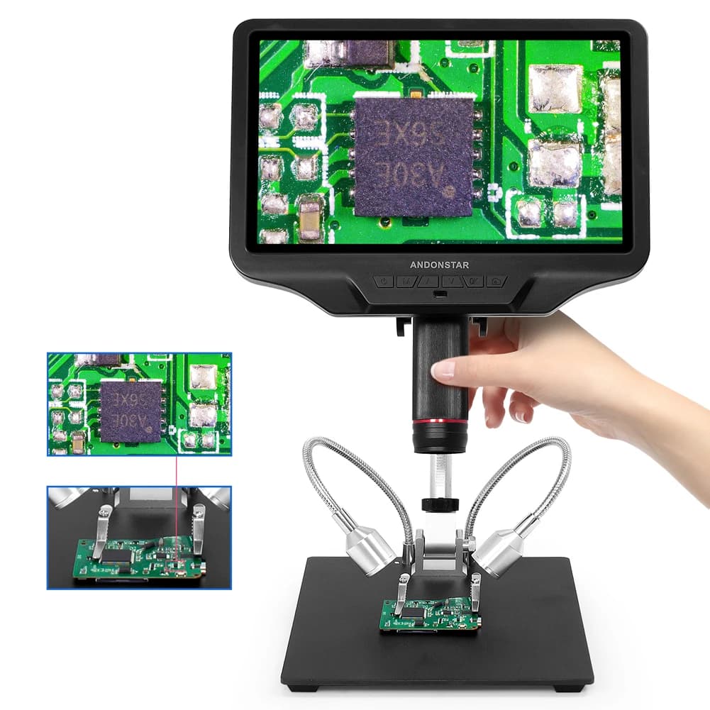 Andonstar AD409 10.1 ''WIFI HDMI Microscopio digitale per telefono PCB Saldatura Elettronica Microscopio Riparazione telefono con misurazione PC