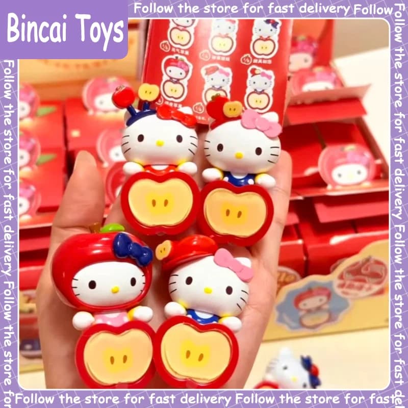Autentico Sanrio Hello Kitty Apple Party e Sweet Energy Series Sticker Hipper Blind Box - Collezione di Simpatiche Figure Ornamentali da Scrivania
