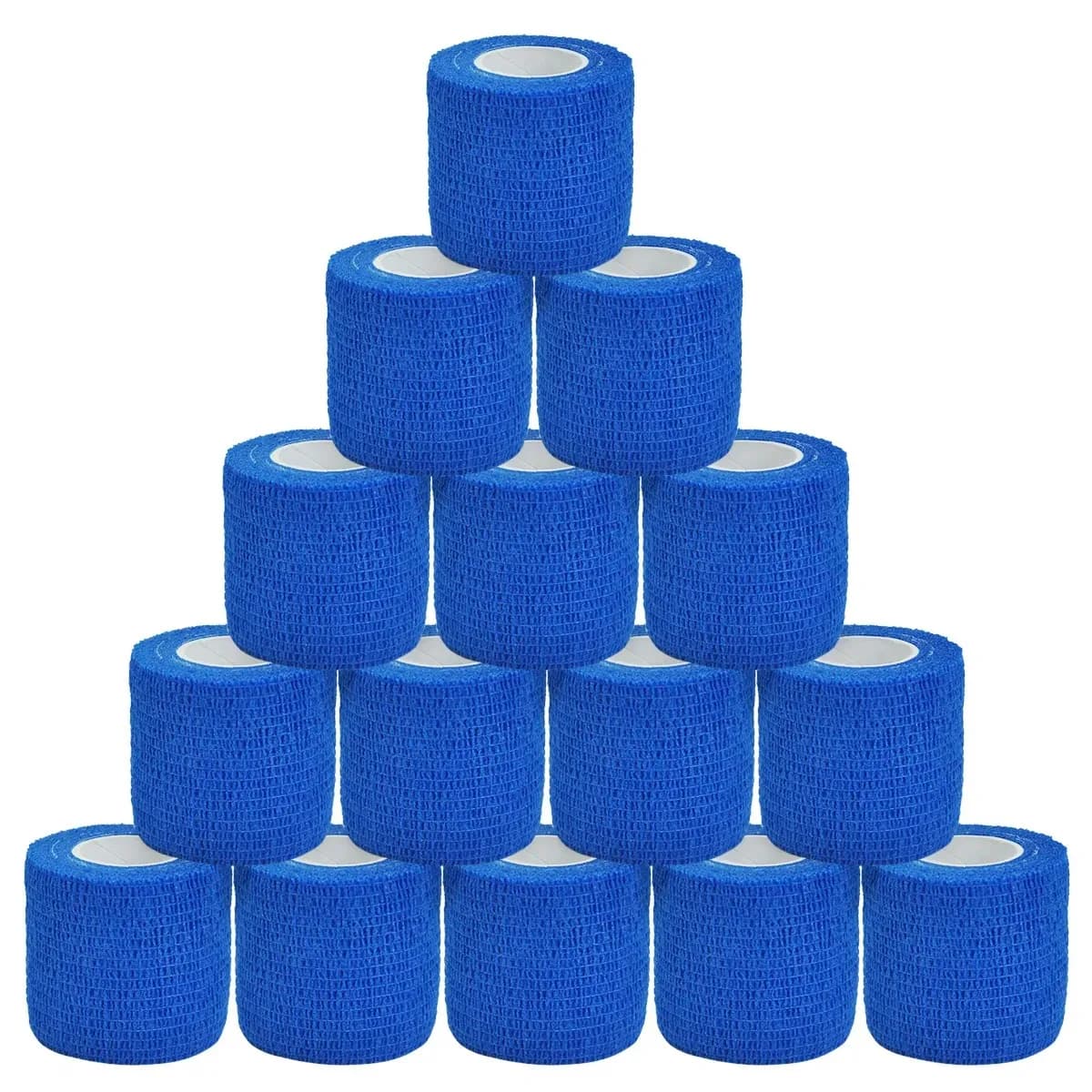 Benda elastica autoadesiva sportiva blu da 4,8 metri, benda sportiva traspirante per polso e caviglia