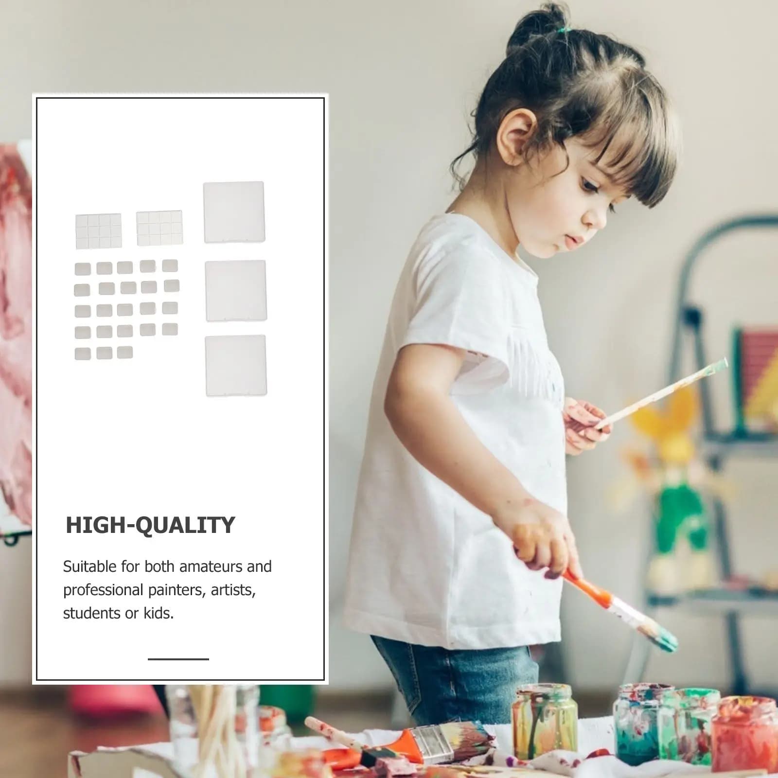 Set di 25 Scatole Portatile per Pigmenti ad Acquerello, Palette in Plastica per Colori ad Acqua, Gouache e Pittura a Olio, per Artisti e Studenti