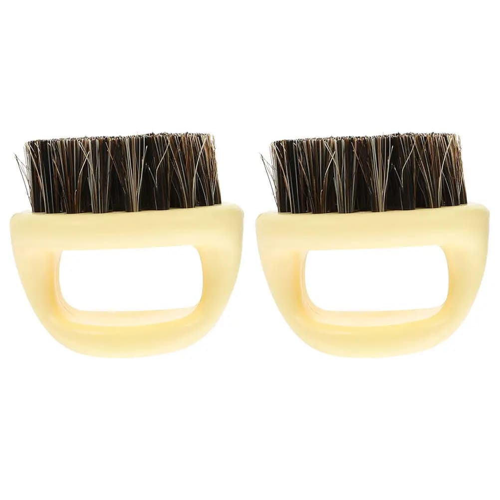 2 Pezzi Spazzola per Barba da Uomo, Strumento per la Cura della Barba, Spazzola per la Pulizia dei Peli Sgusciati con Manico Confortevole per Collo, Orecchie, Viso, Petto, per Salone e Barbiere