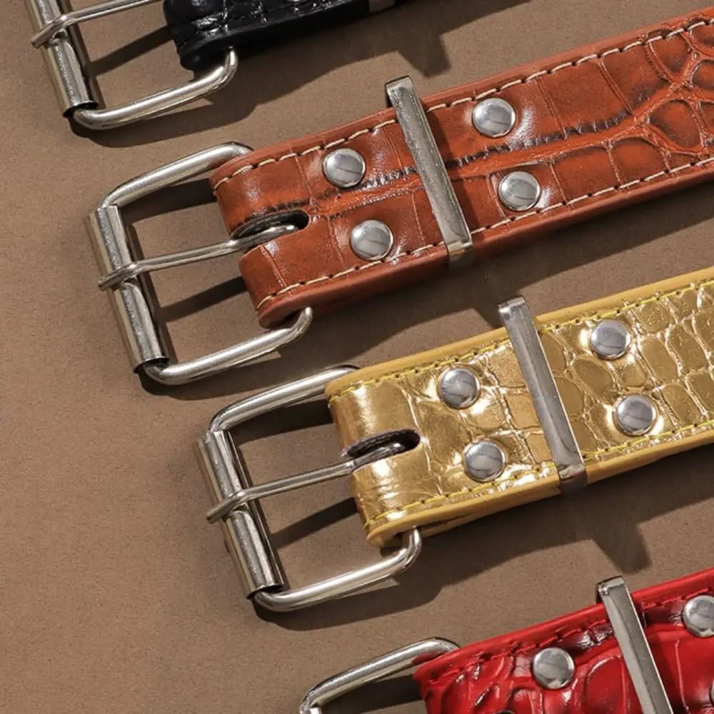 Collari per cani anti-morso con punte, larghi e regolabili, con rivetti, in pelle PU resistente, decorativi, accessori per animali domestici