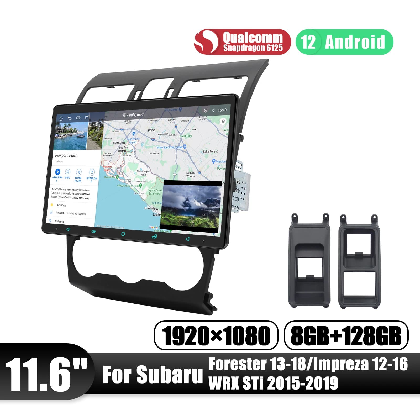 Autoradio JOYING aggiornata con schermo touch screen grande da 11,6 pollici, lettore multimediale stereo per Subaru Forester WRX STi 2015-2019, Plug and Play