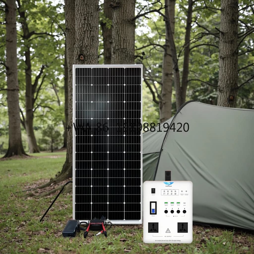 Sistema di accumulo di energia portatile da campeggio esterno Set di pannelli solari da 150 W 12,8 V 60AH LIFEPO4 Batteria 500 W Off-Grid Inverter MPPT