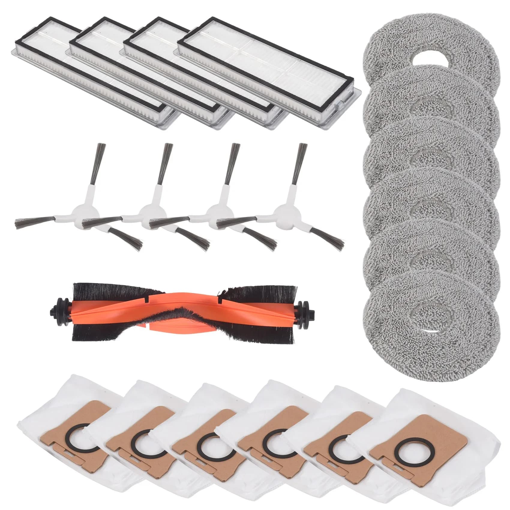 Accessori AA97 per Robot Aspirapolvere X20 Plus / X20+: Spazzola Principale, Spazzola Laterale, Filtro HEPA, Panno Lavapavimenti, Sacchetto Raccoglipolvere