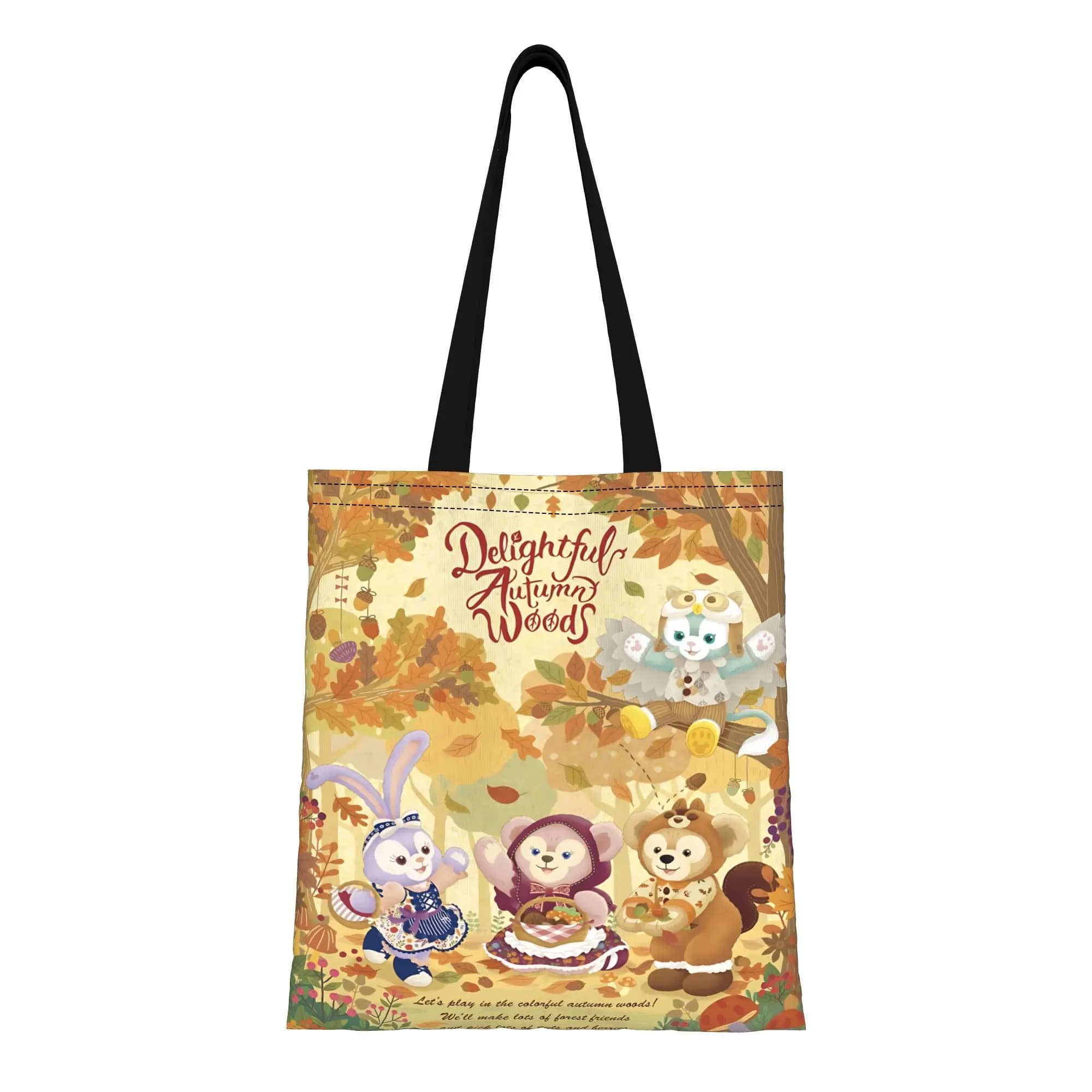 1PC Borsa tote in tela con stampa Disney Duffy e i suoi amici, borsa a tracolla da donna per il ritorno a scuola