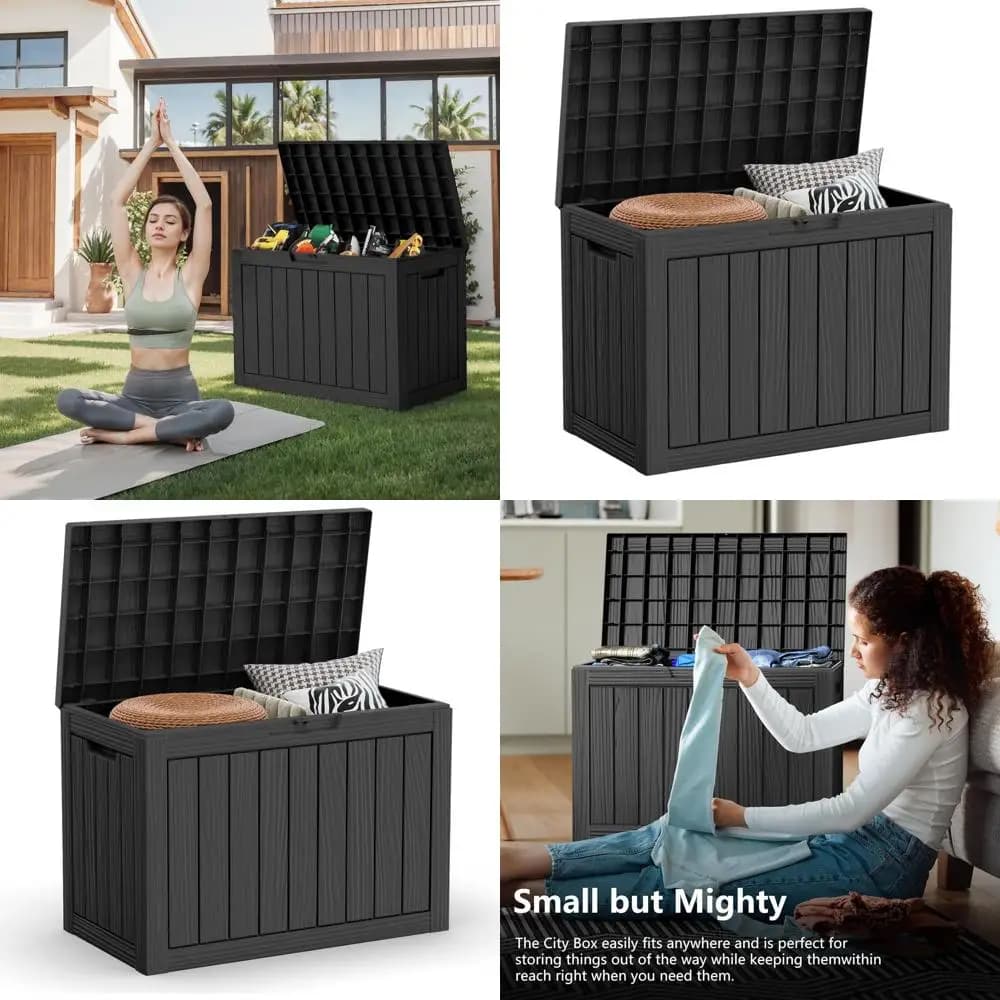45 Gallon Outdoor Waterproof Container for Patio, Terrace and Gardening Tools