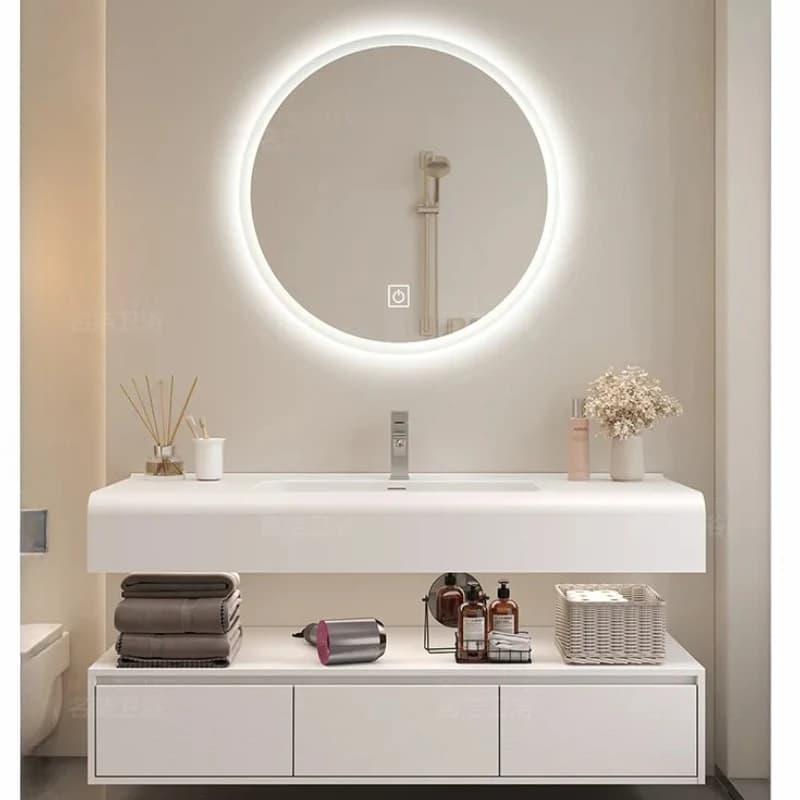Mobili da bagno contemporanei Lavandino sotto lo specchio portaoggetti Lavelli da parete Lusso Kylpyhuone Kaappi Mobili salvaspazio