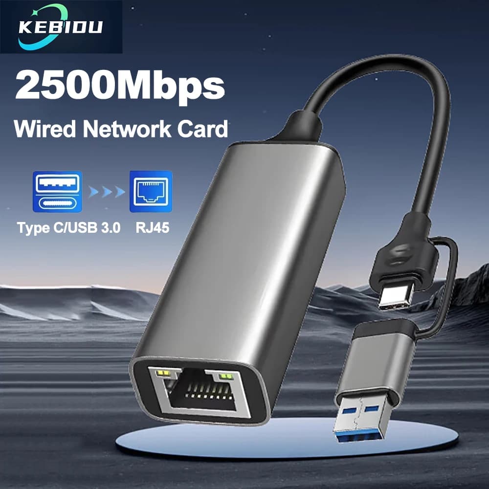 Adattatore Ethernet cablato 2500Mbps 2.5G USB3.0 Tipo C a scheda di rete RJ45 Convertitore Gigabit Ethernet Hub scheda Lan per MacBook iPad