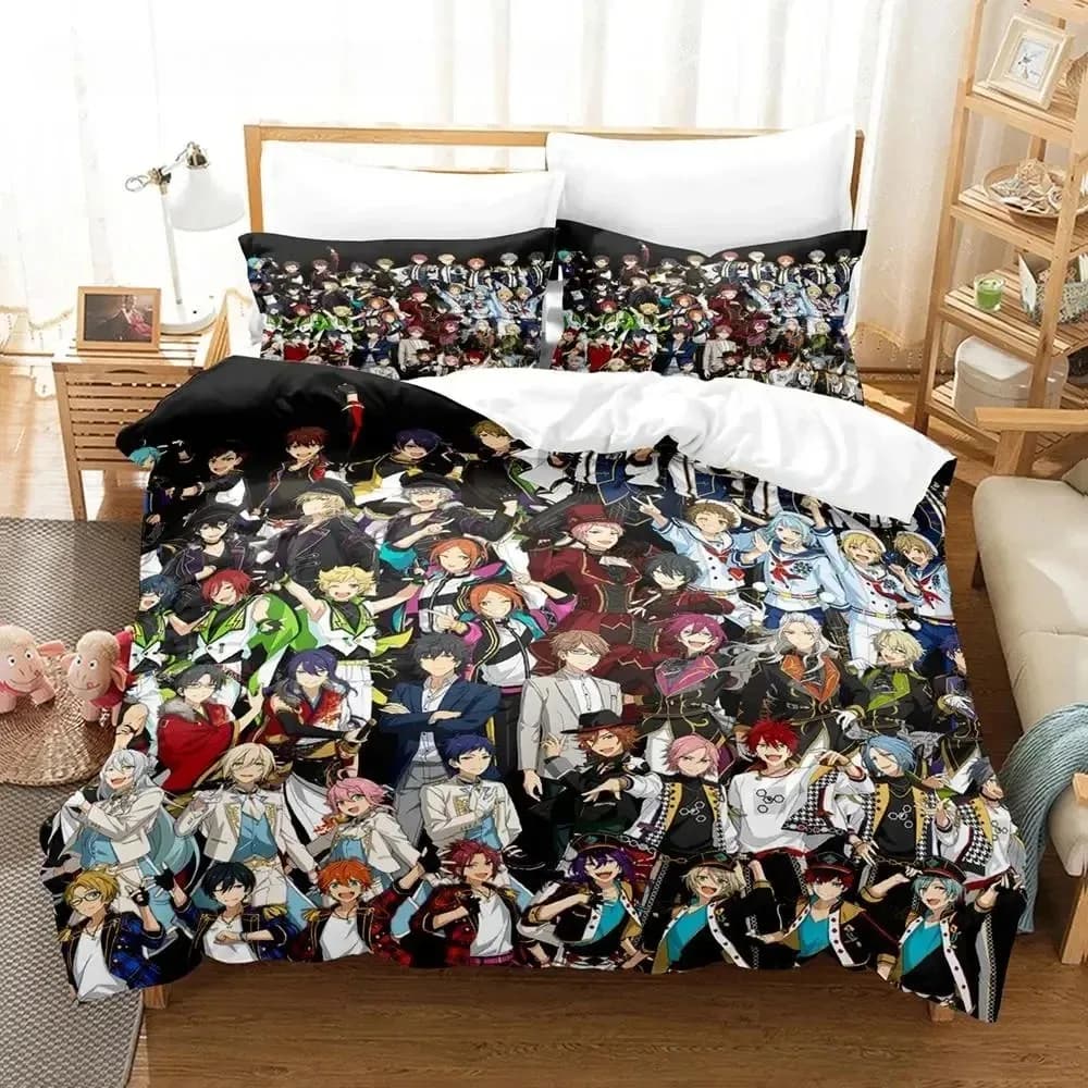 Ensemble Stars Set biancheria da letto per camera da letto Copriletti morbidi e moderni Comodi copripiumino per bambini Copripiumino e federa