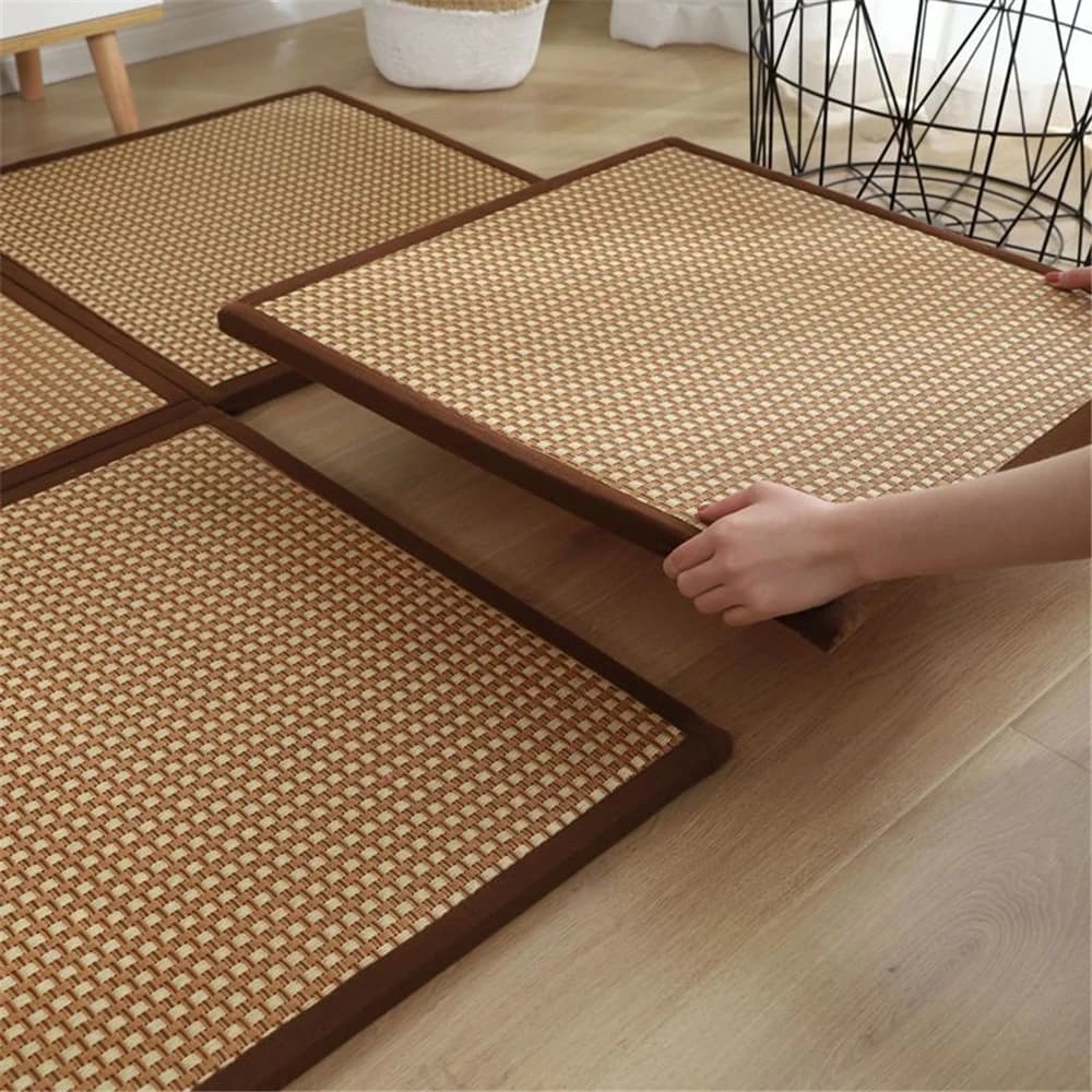 Tappetino pieghevole in rattan giapponese Tappeto spesso per soggiorno Tappetino Tatami Studente estivo Pisolino Tappetino per dormire Tappetino per camera da letto Gioco