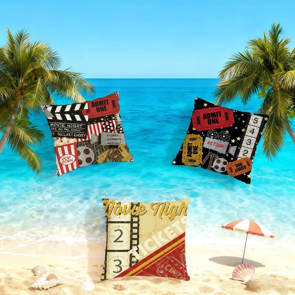 Fodera per cuscino a tema cinematografico, alla moda e accattivante, per letto, divano, soggiorno, semplice, morbida, delicata sulla pelle, idea regalo per feste