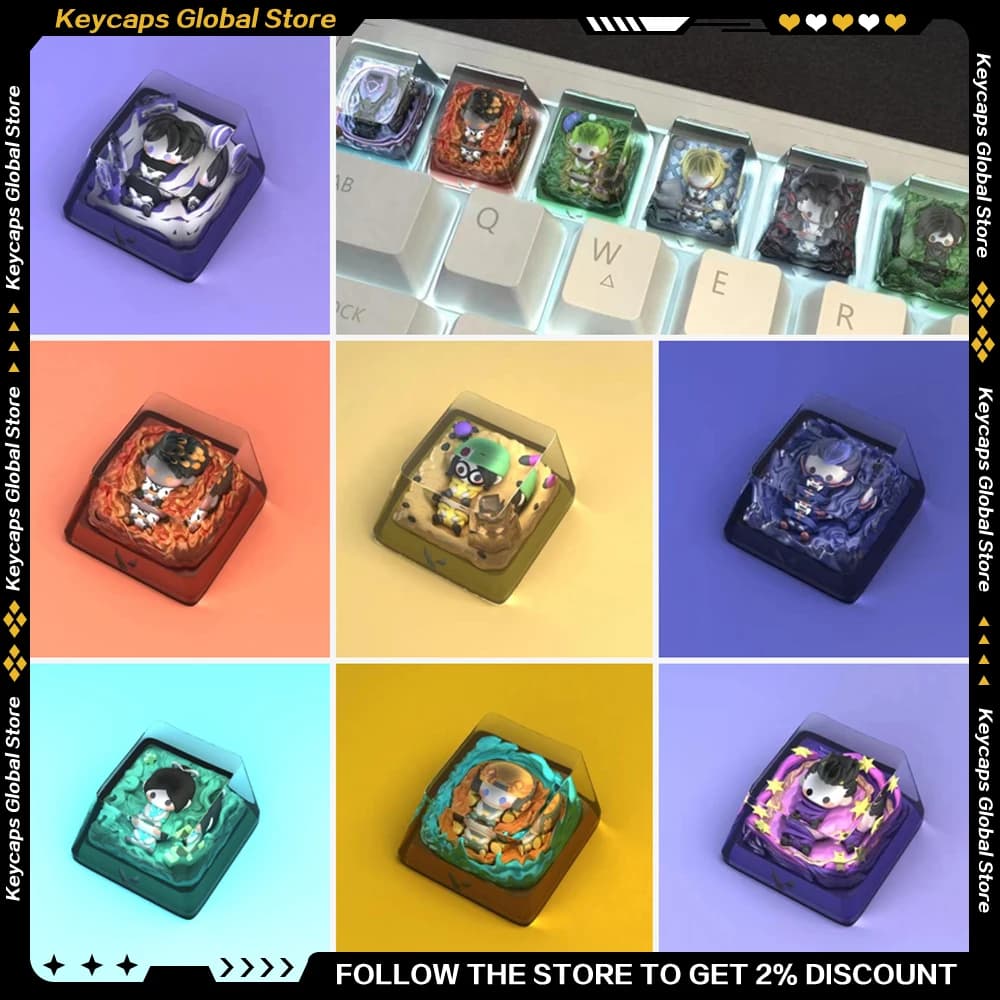 Valorant Periferiche di gioco Keycap Resina Ruolo creativo Key Cap Raze Killjoy Sage Tastiera meccanica personalizzata Copritasti artigianali