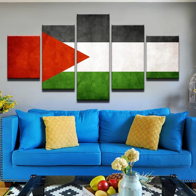 Frameless 5 pieces Palestinian flag HD Cuadros Wall Art Canvas Poster pictures painted decorations for living room bedroom