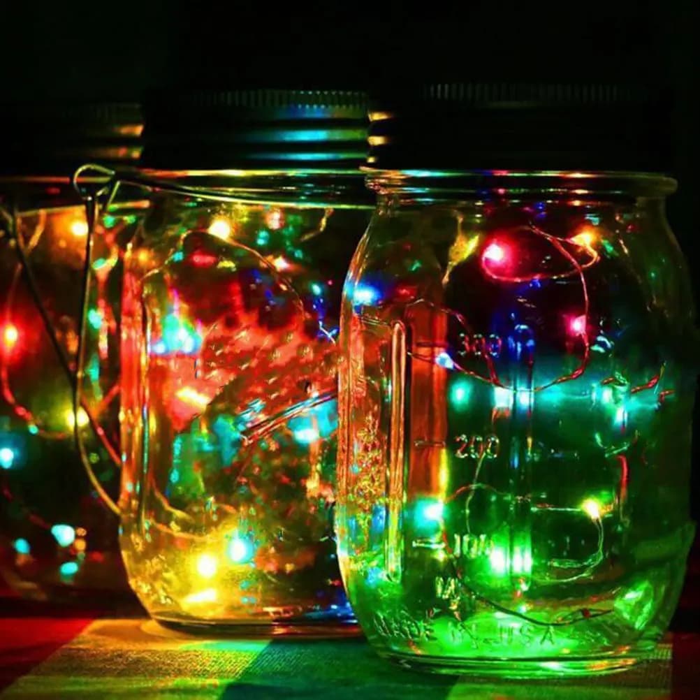 Luci a stringa con tappo per bottiglia, 2M, 600mAh, luci solari a LED, impermeabili, per giardino, cortile, feste, decorazioni natalizie, esterno