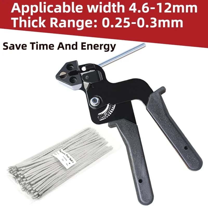 Pistole per fascette per cavi in acciaio inossidabile e tagliano fino a 12 mm Pinze per tensionamento manuale con cerniera automatica Pinze per fissaggio e taglio