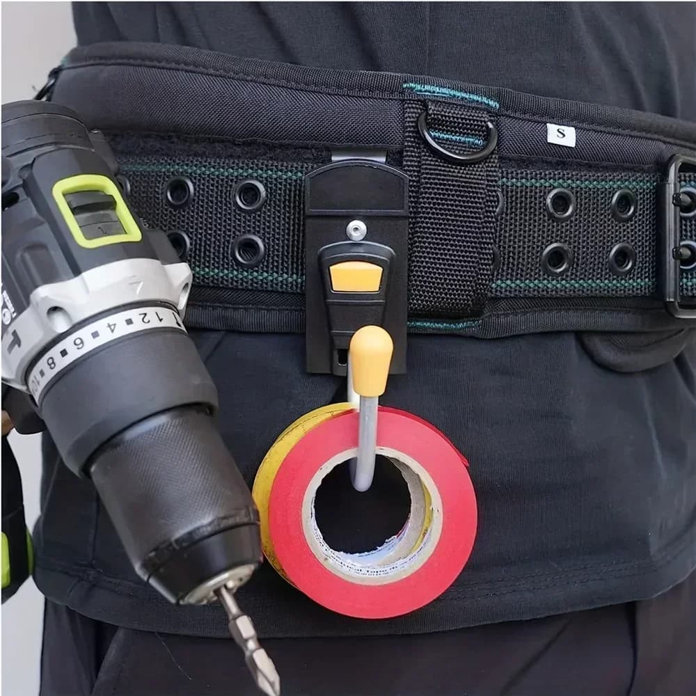 360 ° Gancio per attrezzi con cintura di rotazione Gancio per accessori per nastro adesivo per elettricista portatile multifunzionale per falegname