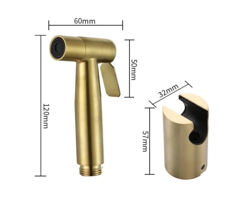 Pistola a spruzzo rotonda in acciaio inossidabile 304 spazzolato oro WC Compagno Bidet multifunzionale Ugello per migliorare la pressione