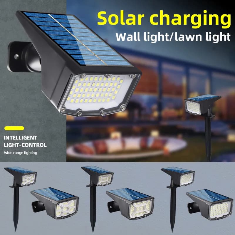 Solar Panel Lights Outdoor Waterproof Floor Plug Solar Powered Lawn Wall Lamp Super Bright Garden Lighting Landscaped