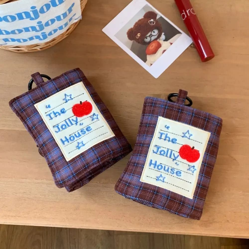 Cute Portable Passport Bag Cloth with Hook Passport Cover Multifunctional Wallet Purse Outdoor Travel