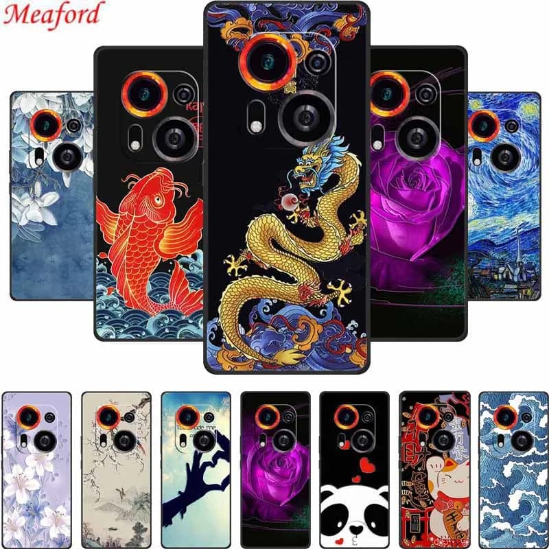 Custodia in rilievo 3D per Tecno Phantom X2 Pro Spark Go 2023 Pop 7 Pro Pova 5 Pro Neo 3 Custodia morbida in silicone nero con cover posteriore Funda