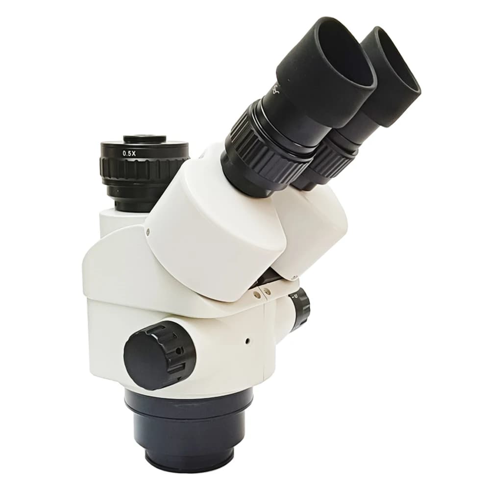 Testa per microscopio trinoculare professionale in plastica 7X-45X con adattatore per fotocamera 0.5X e oculare WF10/22MM per riparazione PCB di telefoni cellulari
