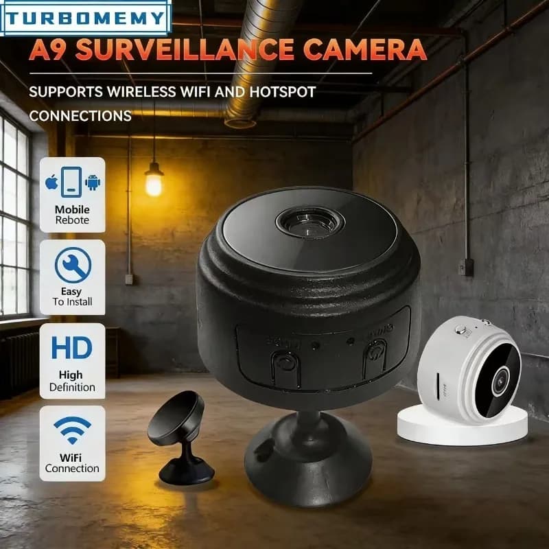 Mini Telecamera V720 Wireless WiFi A9 con Registratore Vocale e Sincronizzazione Mobile per Monitoraggio di Sicurezza di Neonati e Animali Domestici