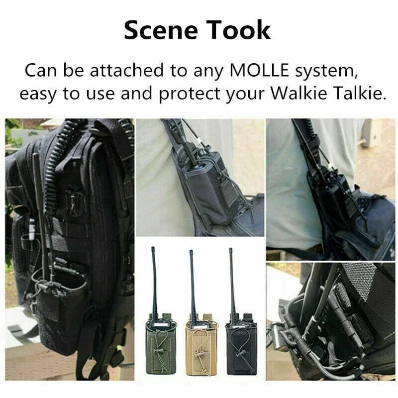Supporto per radio Molle Comoda custodia universale Molle Custodia per walkie-talkie Fondina aperta sulla parte superiore Borsa per walkie-talkie per arrampicata all'aperto
