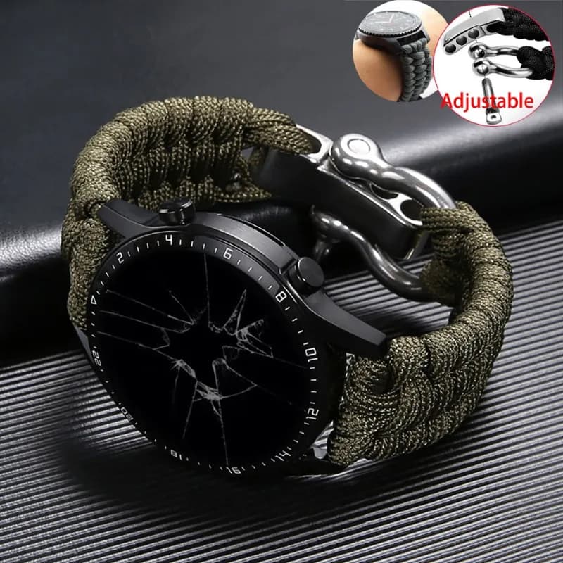 Cinturino sportivo in Nylon cinturino in corda 20mm 22mm cinturini di ricambio universali cinturino in corda bracciale da uomo cinturino regolabile fibbia