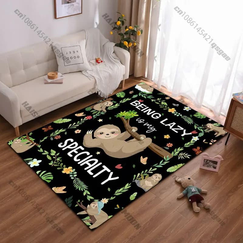 Tappeto a forma di bradipo per celebrare la lentezza, tappeto da yoga, decorazione per soggiorno, tappetino per gattonare per bambini, zerbino, tappeto decorativo