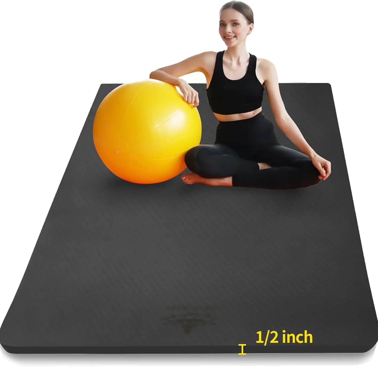 Extra Yoga Mat Thickness in TPE 6'x4' Anti-slip for Yoga, Pilates and Home Training