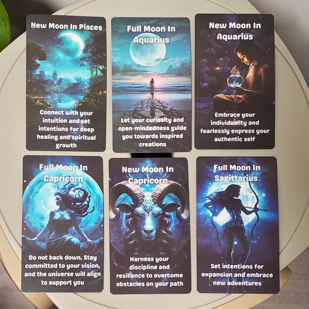 Messaggi lunari di guarigione spirituale 39 pezzi Carte Moonology Saggezza Oracolo Ponte di energia lunare 10,3 * 6 cm per amore e ispirazione