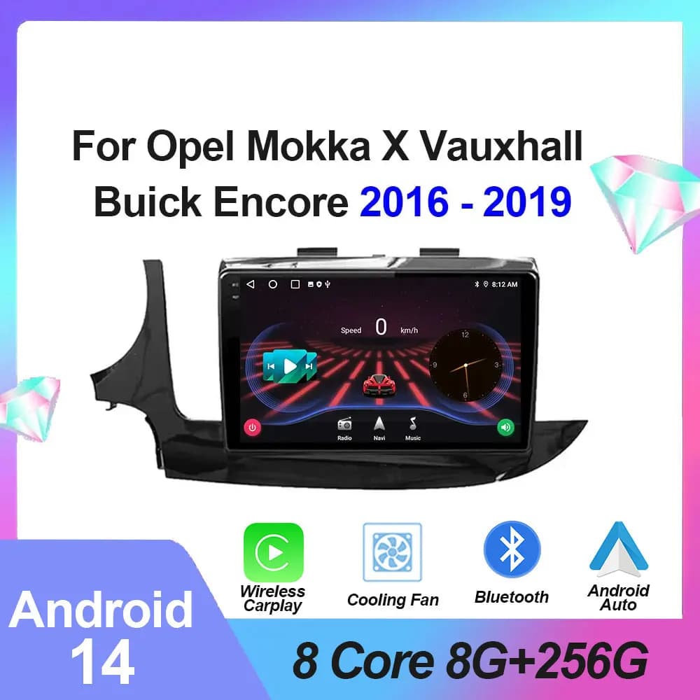 Android 16 Autoradio Qualcomm Per Opel Mokka X Vauxhall Buick Encore 2016 - 2019 Navigazione GPS Stereo Android Auto Touch Screen