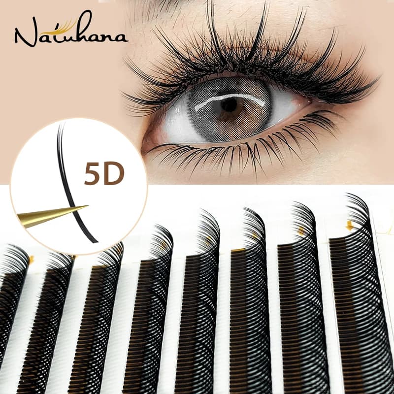 NATUHANA 5D W Style Flora Lash Estensioni Ciglia individuali Volume Naturale Morbido 5D Fioritura Fata Ciglia finte