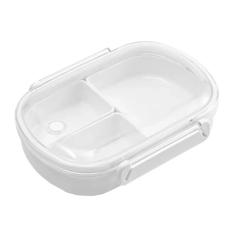 Bento Box a 3 griglie con coperchio Scatola per il pranzo alla frutta per microonde Frigorifero Scatola per la conservazione della freschezza Scatole per il pranzo all'aperto da picnic portatili