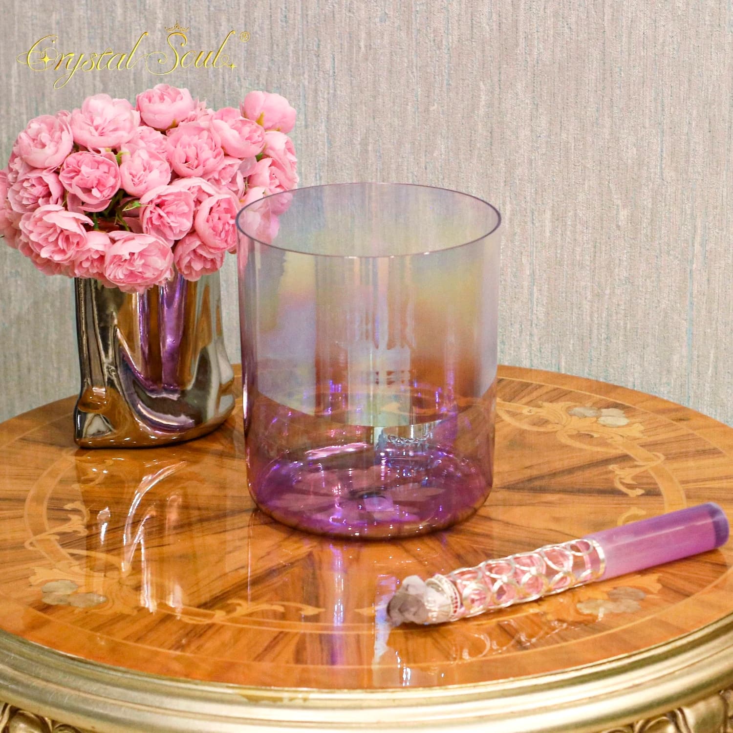 Crystal Soul Classic Seven Chakras Purple Crystal Singing Bowl Sets Meditation Alchemy Bowls Source Manufacturer