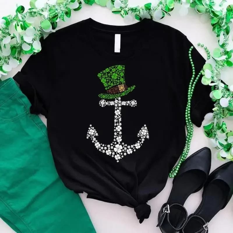 Funny Anchor Boating Sailing Patrick's Day T-Shirt, Gift For Sailor,Sailing G...